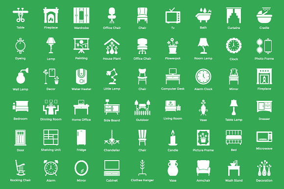 225 Interior and Decoration Icons in Icons - product preview 3