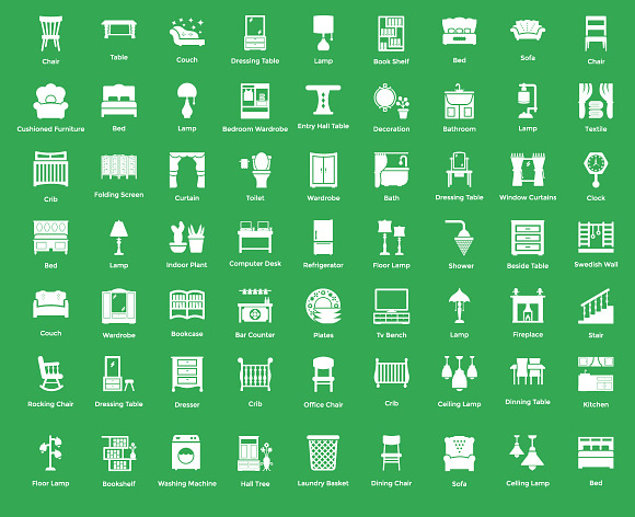 225 Interior and Decoration Icons in Icons - product preview 4