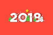 Happy new year 2018 vector greeting card