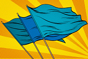 blue flag pop art background