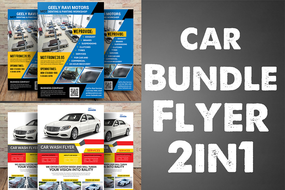 Car Bundle Folder 2in1 in Flyer Templates - product preview 8