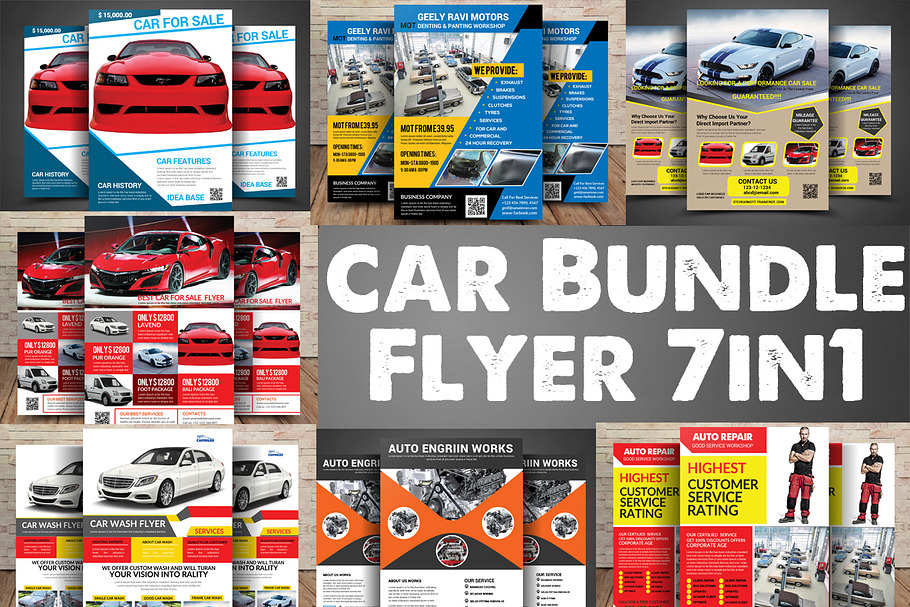 Car Bundle 7in1 Flyer in Flyer Templates - product preview 8