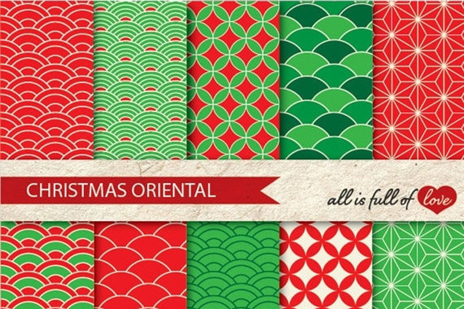 Oriental Christmas Background Papers in Patterns - product preview 8