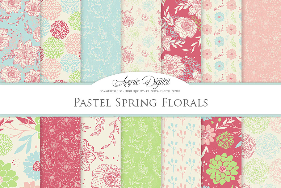 Spring Floral Vector Patterns