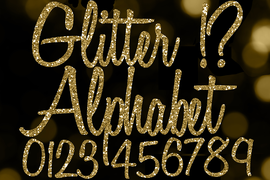 Gold Glitter Letters - Gold Alphabet in Objects - product preview 8