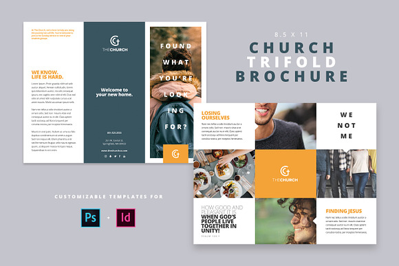 Modern Church Trifold Brochure in Brochure Templates - product preview 1