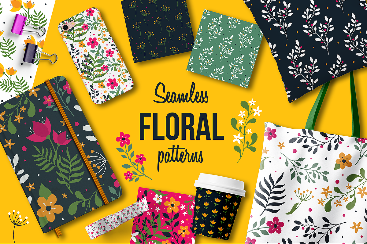 Seamless Floral patterns in Patterns - product preview 8