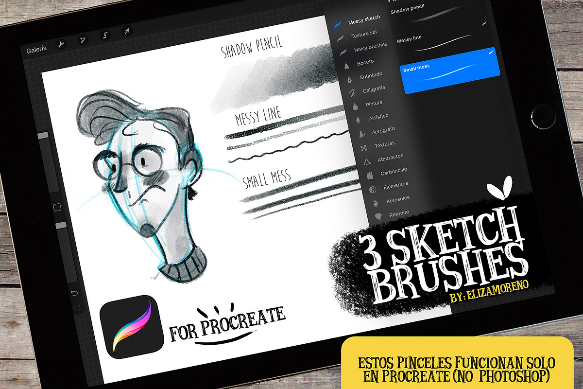 Sketch brushes for PROCREATE in Photoshop Brushes - product preview 8