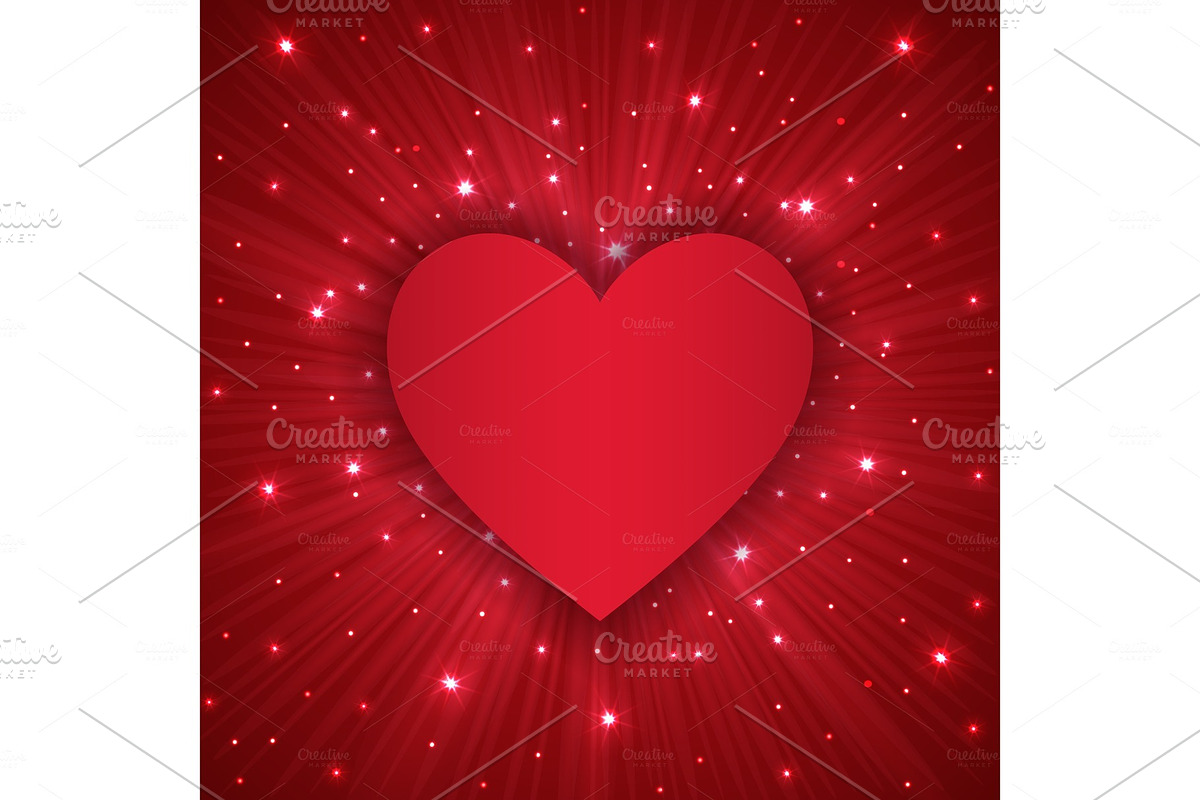 Valentine Day background with red heart in Illustrations - product preview 8