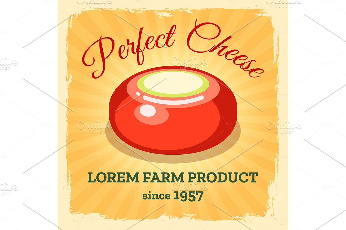 Cheese vintage poster in Illustrations - product preview 8