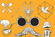 Hand drawing illustration hipster