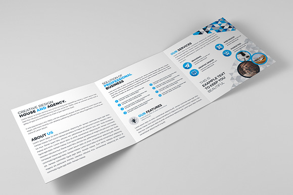 Square Tri-Fold Brochure in Brochure Templates - product preview 1