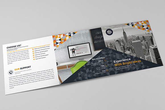 Square Tri-Fold Brochure in Brochure Templates - product preview 5