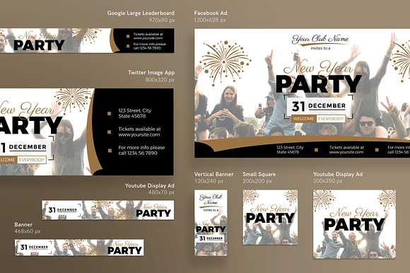 Banners Pack | New Year Party in Templates - product preview 1