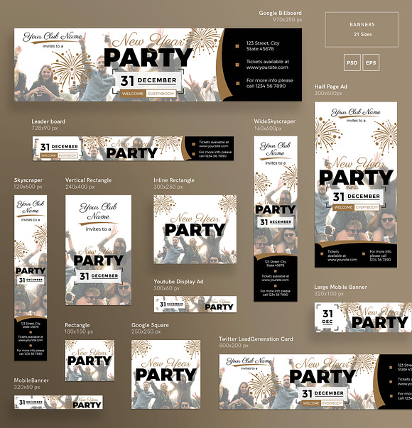 Banners Pack | New Year Party in Templates - product preview 2