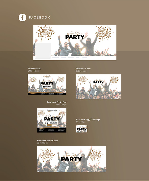 Social Media Pack | New Year Party in Social Media Templates - product preview 2