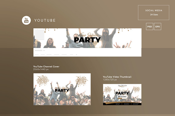 Social Media Pack | New Year Party in Social Media Templates - product preview 4
