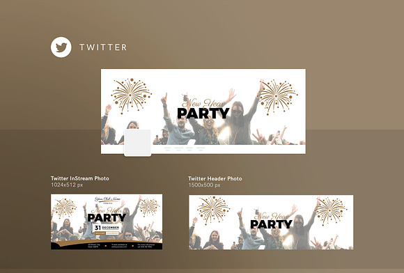 Social Media Pack | New Year Party in Social Media Templates - product preview 5