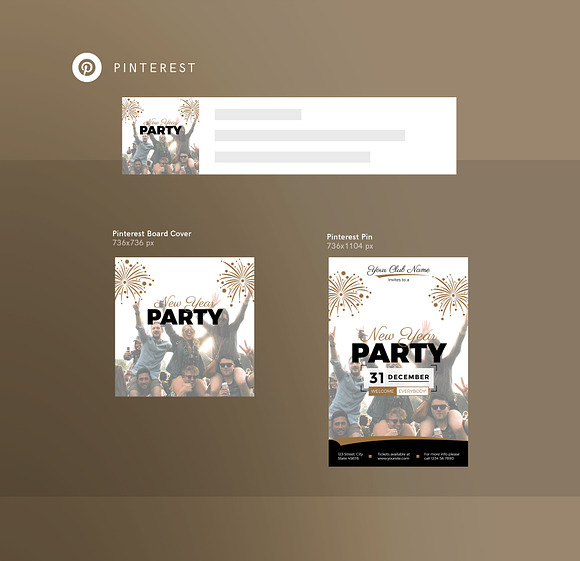 Social Media Pack | New Year Party in Social Media Templates - product preview 6