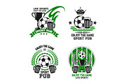 Vector icons for soccer football sport pub