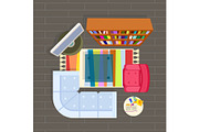 Living Room Planning Vector Illustration Grey