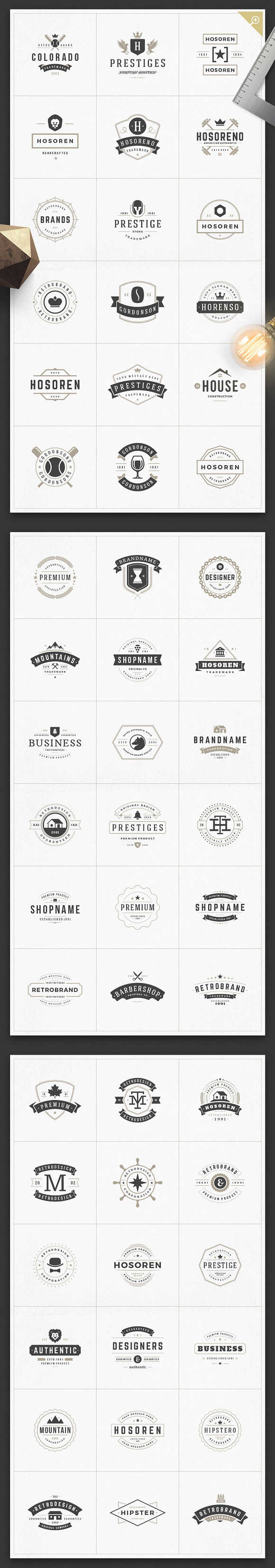 1000 Logos and Badges Bundle in Logo Templates - product preview 2