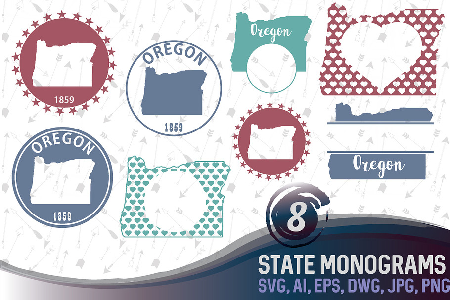 Oregon state Svg monograms