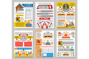 Vector house repair construction work tool posters