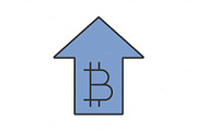 Bitcoin rate rising color icon