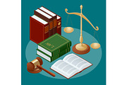 Law and justice conept. Symbol of law and justice. Flat icon vector illustration.