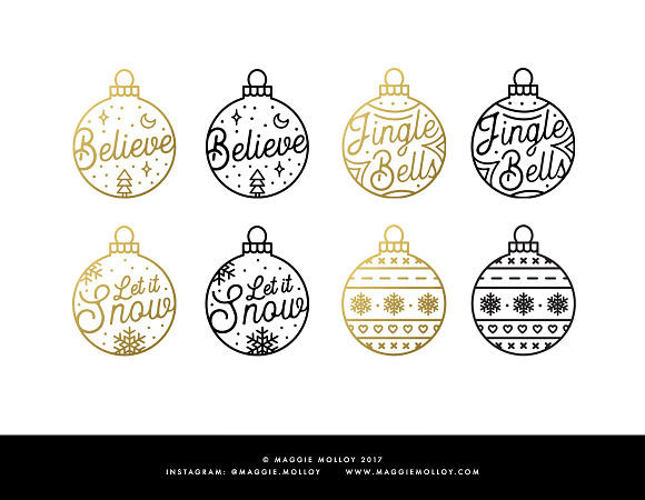 Festive Bauble Elements EPS PNG AI in Illustrations - product preview 2