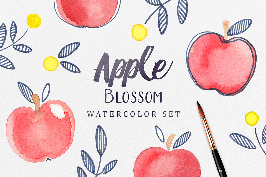 Apple Blossom Watercolor Set