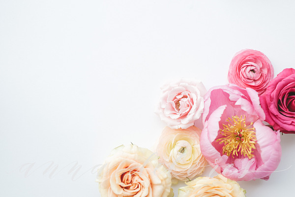Styled Stock Photo, Pink Flowers 2