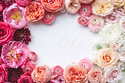 Styled Stock Photo, Floral Frame