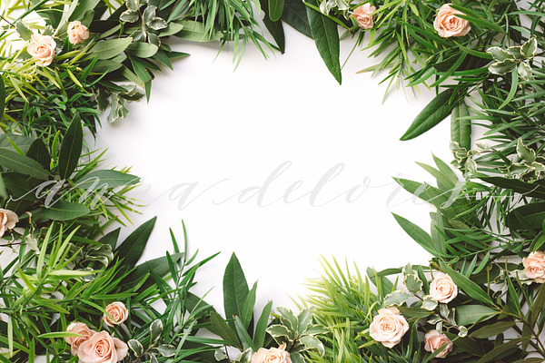 Styled Stock Photo, Greenery Wreath