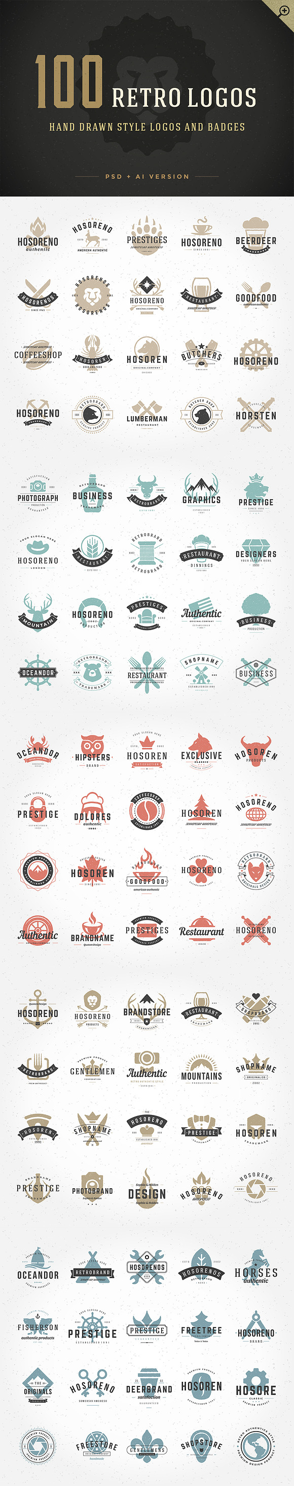 1000 Logos and Badges Bundle in Logo Templates - product preview 34