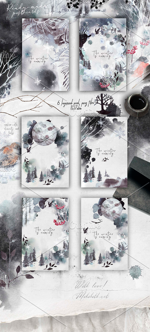 vol.2 "Winter fall" stationery in Objects - product preview 3