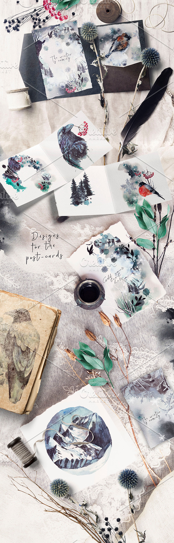 vol.2 "Winter fall" stationery in Objects - product preview 7