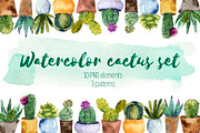 Watercolor Cactus set