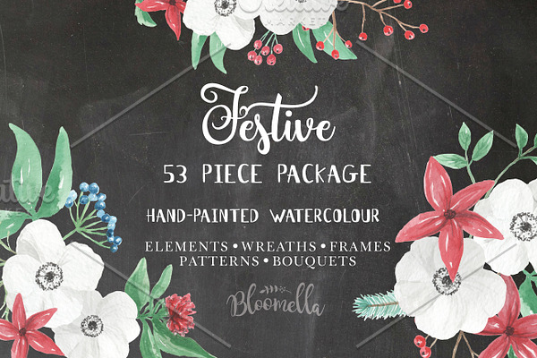 Festive Watercolor Christmas Pack