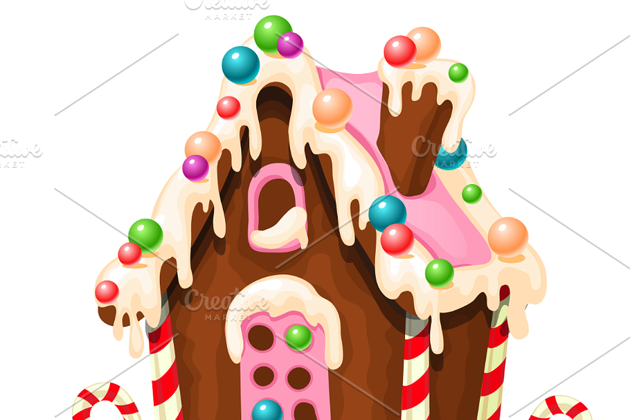 Gingerbread house in Illustrations - product preview 8