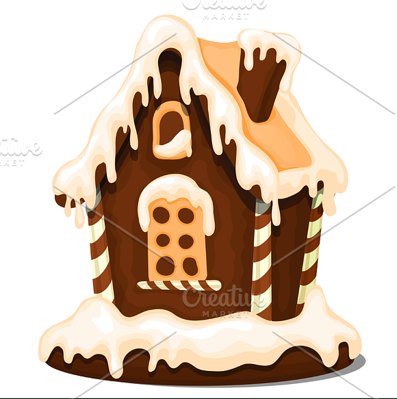 Gingerbread house in Illustrations - product preview 1