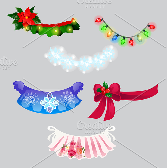 Set of new year and winter hats in Illustrations - product preview 4