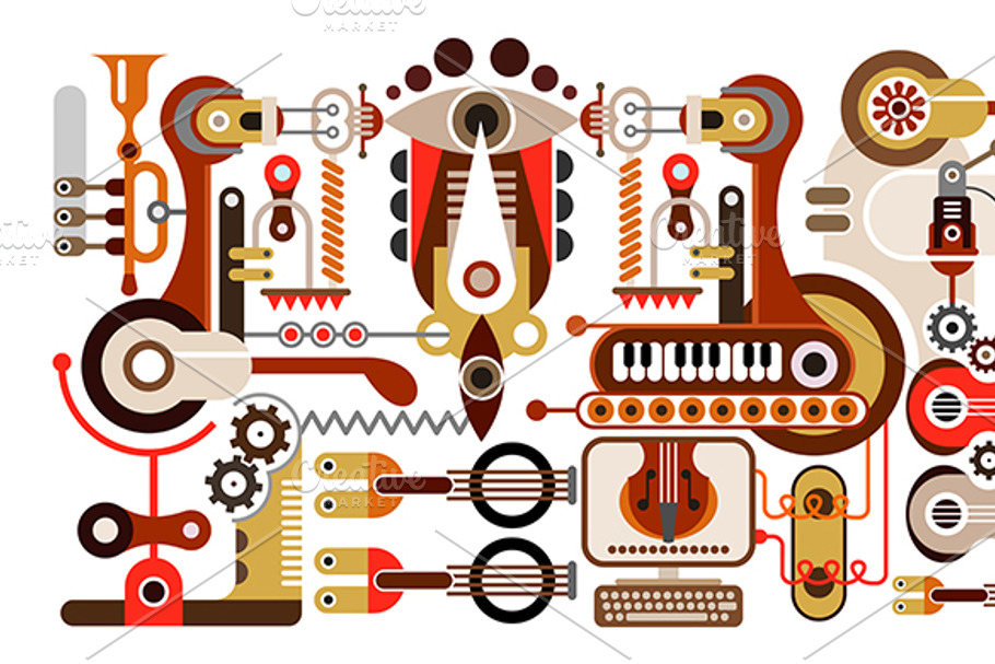 Musical instrument factory in Illustrations - product preview 8