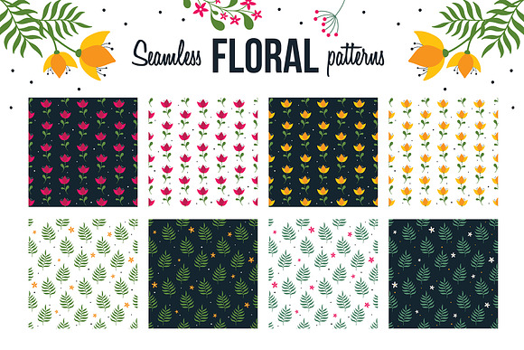 Seamless Floral patterns in Patterns - product preview 3