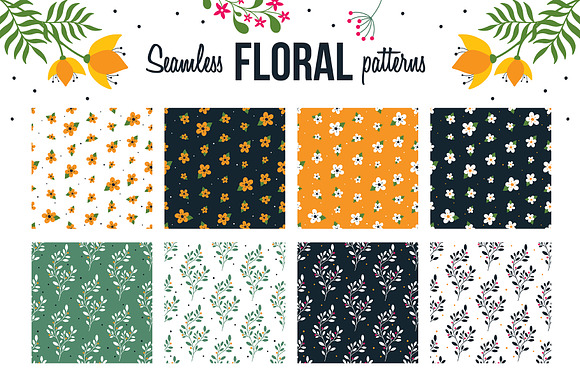 Seamless Floral patterns in Patterns - product preview 4
