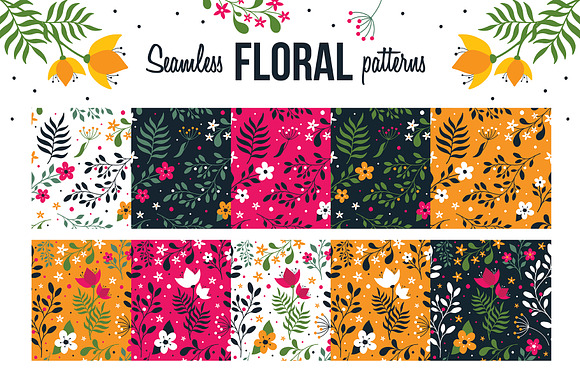 Seamless Floral patterns in Patterns - product preview 7