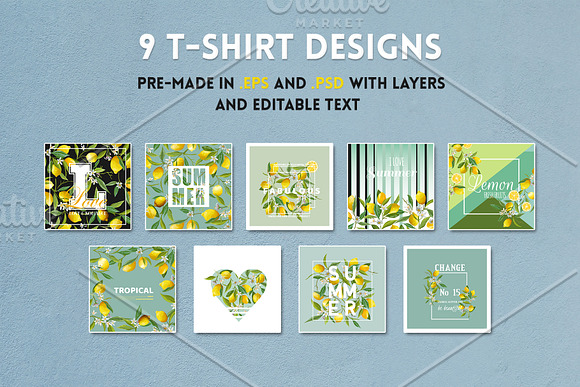 Watercolor Floral Design Set Lemons in Illustrations - product preview 9
