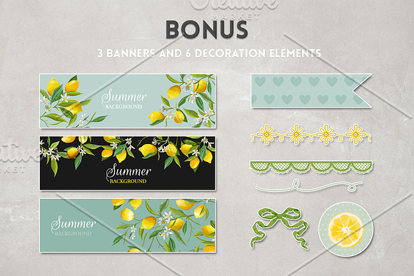 Watercolor Floral Design Set Lemons in Illustrations - product preview 10