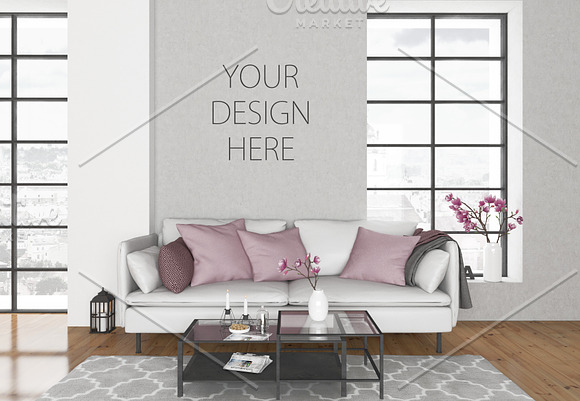 Interior mockup wall art background in Print Mockups - product preview 1